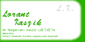 lorant kaszik business card